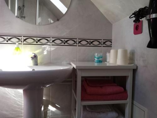 Ванна кімната в Maison D'hôtes Les Coquelicots