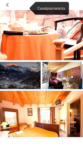 a collage of pictures of a bedroom and a room at Villa Amaranta Room and Breakfast in Edolo
