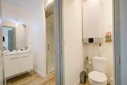 a bathroom with a toilet and a sink at Le Langeais Cocoon in the heart of Les Halles in Tours