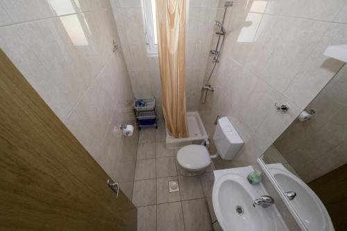 a small bathroom with a toilet and a sink at Apartment in Lopar with Terrace, Air conditioning, Wi-Fi (4612-3) in Lopar
