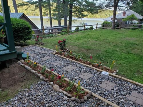 A garden outside Brown's Beach at Schroon Lake