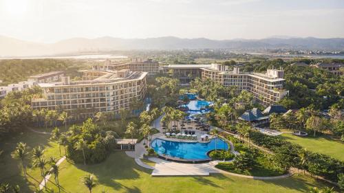 an aerial view of the resort at Wanda Realm Resort Sanya Haitang Bay in Sanya