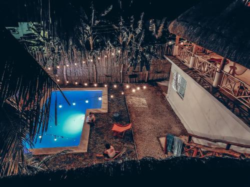 Uitzicht op het zwembad bij Hotel Xa´an Bacalar of in de buurt