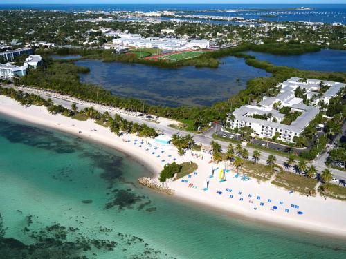 an aerial view of a beach with a resort at Margaritaville Beach House Key West in Key West