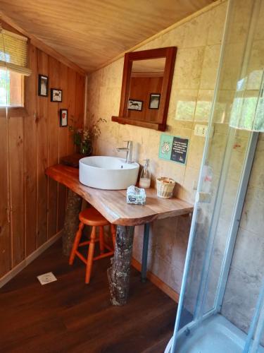 Koupelna v ubytování CasaVerde Hostal Ecologico