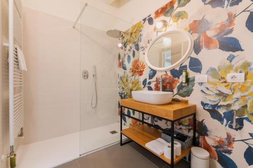 Ett badrum på Il Bagnolo Eco Lodge