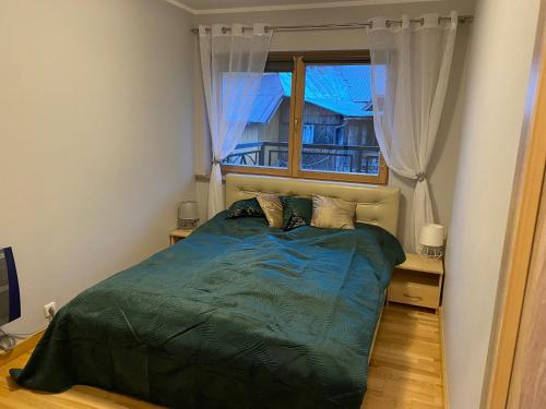 a bedroom with a bed and a window at Apartament Kolodziej in Zakopane