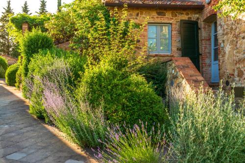 a garden in front of a house with plants at Piccolo Borgo Gagnoni in Sinalunga