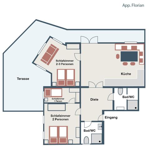 Plan de l'établissement Haus Florian Appartements