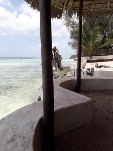 a view of the beach from a resort with the ocean at Tayana place in Kizimkazi