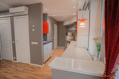 Kuchyň nebo kuchyňský kout v ubytování Alpetri Apartments