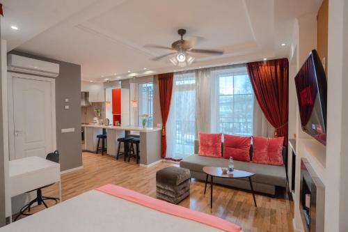 Posezení v ubytování Alpetri Apartments