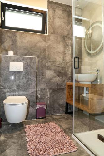 a bathroom with a toilet and a sink at Villa Kajgo-Pag in Pag