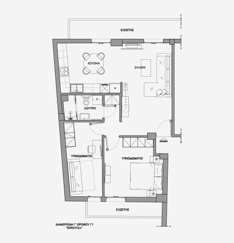 a house with a viewfloor plan at LA Larissa Luxury Apartments Kreousa in Larisa