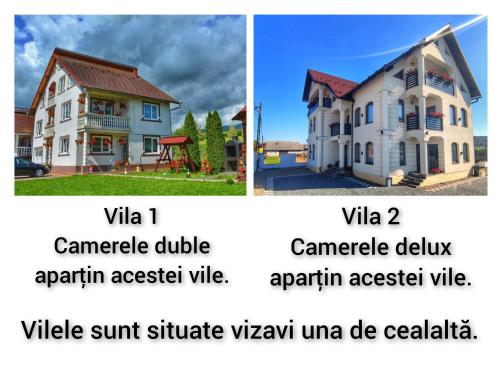 two different pictures of a house and aominium at Pensiunea Tincu in Satu Şugatag