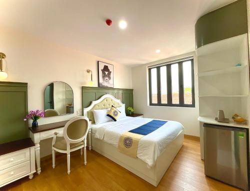 Katil atau katil-katil dalam bilik di Khải Hoàn Hotel 2