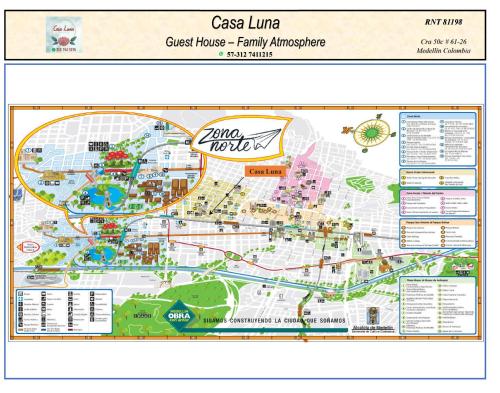 un mapa del intercambio familiar de Hicks Oriental en Casa LuNa -Estratégica Ubicación-, en Medellín