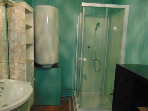 une salle de bain avec douche et lavabo dans l'établissement Maison Hélie, à Avignon