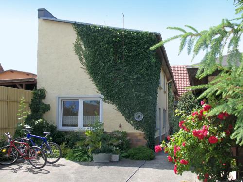 a building with ivy growing on the side of it at Holiday Home Kaiser by Interhome in Garz-Rügen