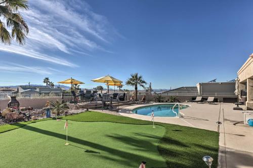a resort with a putting green and a pool at Pool and Lake Havasu Views Gorgeous Desert Escape! in Lake Havasu City