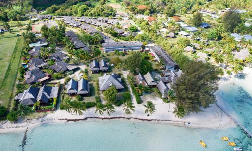 an aerial view of a resort on the beach at Moorea Sunset Beach in Haapiti