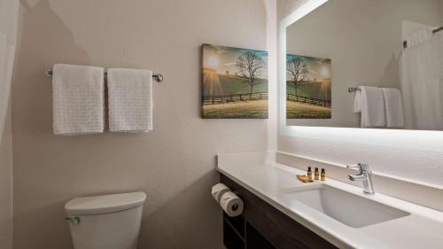 een badkamer met een wastafel en een spiegel bij Best Western Plus Elizabethtown Inn & Suites in Elizabethtown