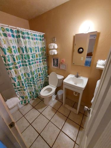 Vonios kambarys apgyvendinimo įstaigoje Cactus Inn