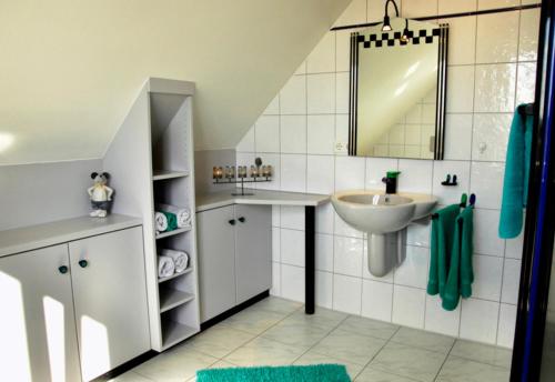 Koupelna v ubytování Landhaus Staffelstein