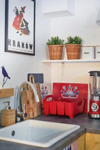 Kuchyň nebo kuchyňský kout v ubytování Witkówka New Folk Luxury - Sauna & SPA x Adults Only