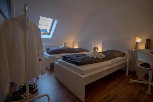 Postel nebo postele na pokoji v ubytování 4-Zimmer Haus, 2-Bäder 140qm bis zu 11 Personen