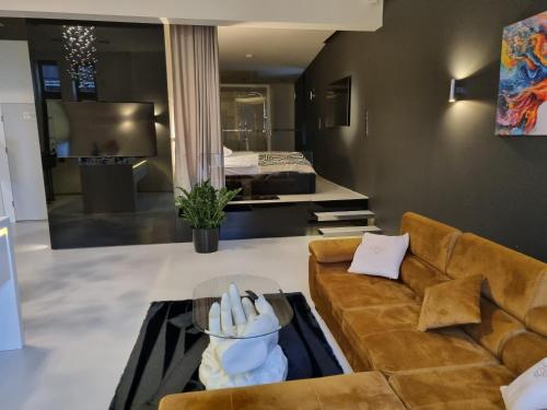 Posezení v ubytování Apartament z jacuzzi City Life Centrum