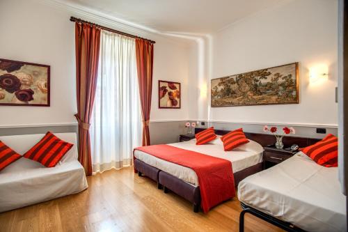 Katil atau katil-katil dalam bilik di Hotel Everest Inn Rome