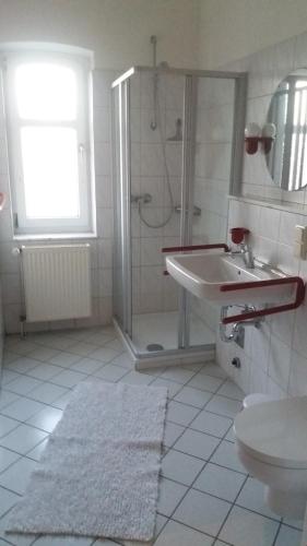 Koupelna v ubytování Ferienwohnung Wattwurm Dangast