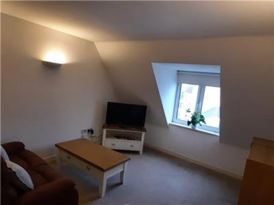 a living room with a couch and a tv at Apartment D505 in Northampton