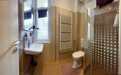 A bathroom at ABT Apartments Karoly