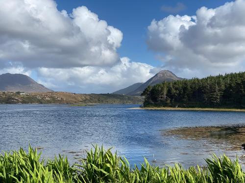 a view of a lake with mountains in the background at Cottage 421 - Letterfrack in Letterfrack