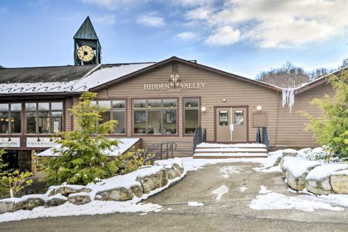 a building with a clock tower on top of it at Idyllic Somerset Condo Ski, Hike and Relax! in Champion