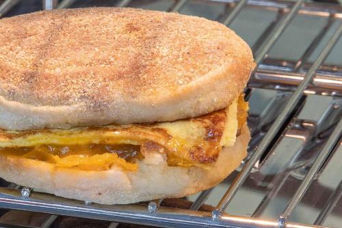 two halves of a sandwich sitting on a cooling rack at Steinhatchee River Inn and Marina in Steinhatchee