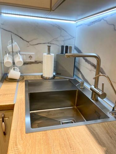 Kuchyň nebo kuchyňský kout v ubytování Grand de Luxe Residence Lviv
