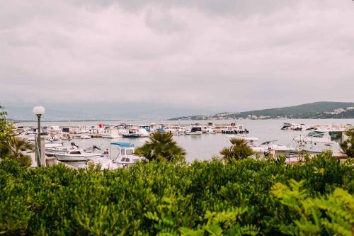 a bunch of boats docked in a harbor at Apartments in Klimno - Insel Krk 42235 in Klimno