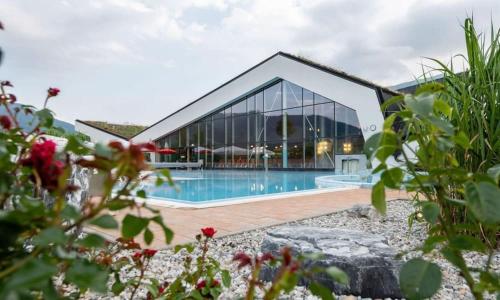 dom z basenem przed budynkiem w obiekcie Appartement Thunhart Manfred & Doris w mieście Altenmarkt im Pongau