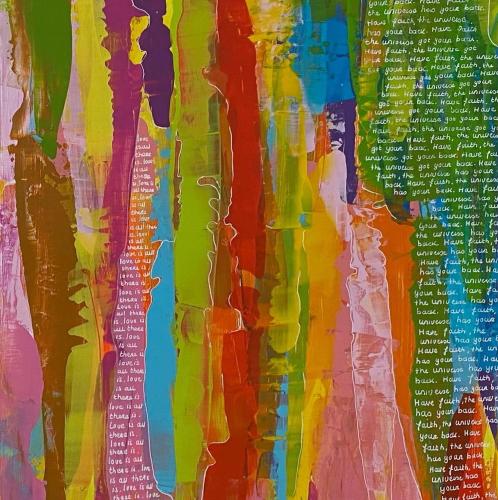 a colorful painting of a city at The Beachhouse Apartments in Vaia