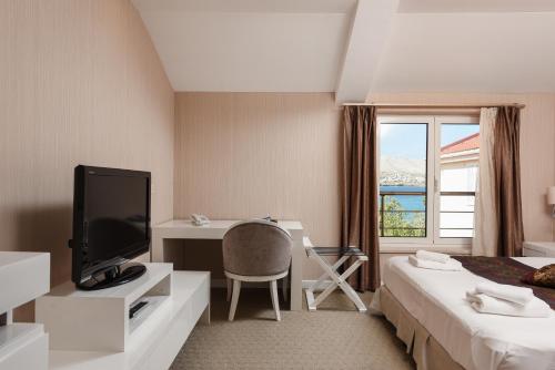 TV a/nebo společenská místnost v ubytování Family Hotel Zanè