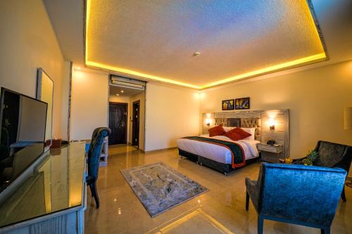 Katil atau katil-katil dalam bilik di Petra Canyon Hotel
