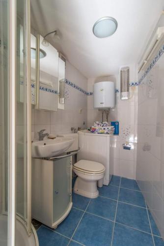 a bathroom with a toilet and a sink at Rustica in Vrbnik