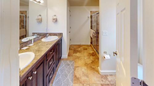 a bathroom with two sinks and a shower at Slick Rock Reserve #12A3 in Moab