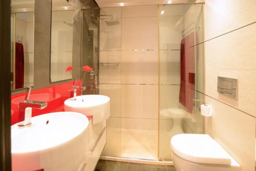 サン・セバスティアンにあるGo Donosti Janeのバスルーム(洗面台、トイレ、鏡付)