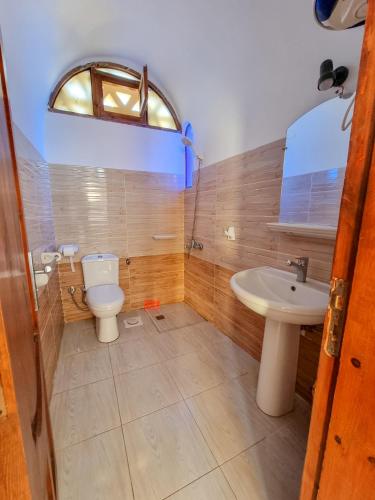 a bathroom with a toilet and a sink at Coral Reefs Hotel Dahab in Dahab