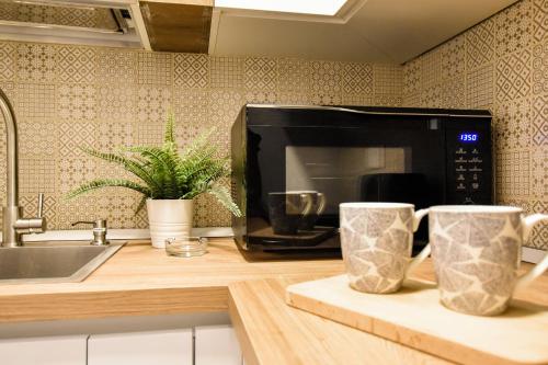 Kuchyň nebo kuchyňský kout v ubytování Cosy Albert's Seaside Suites (Sliema)