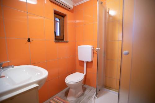 y baño con aseo y lavamanos. en Apartment Blidinje, Ranch Mikulic, en Blidinje